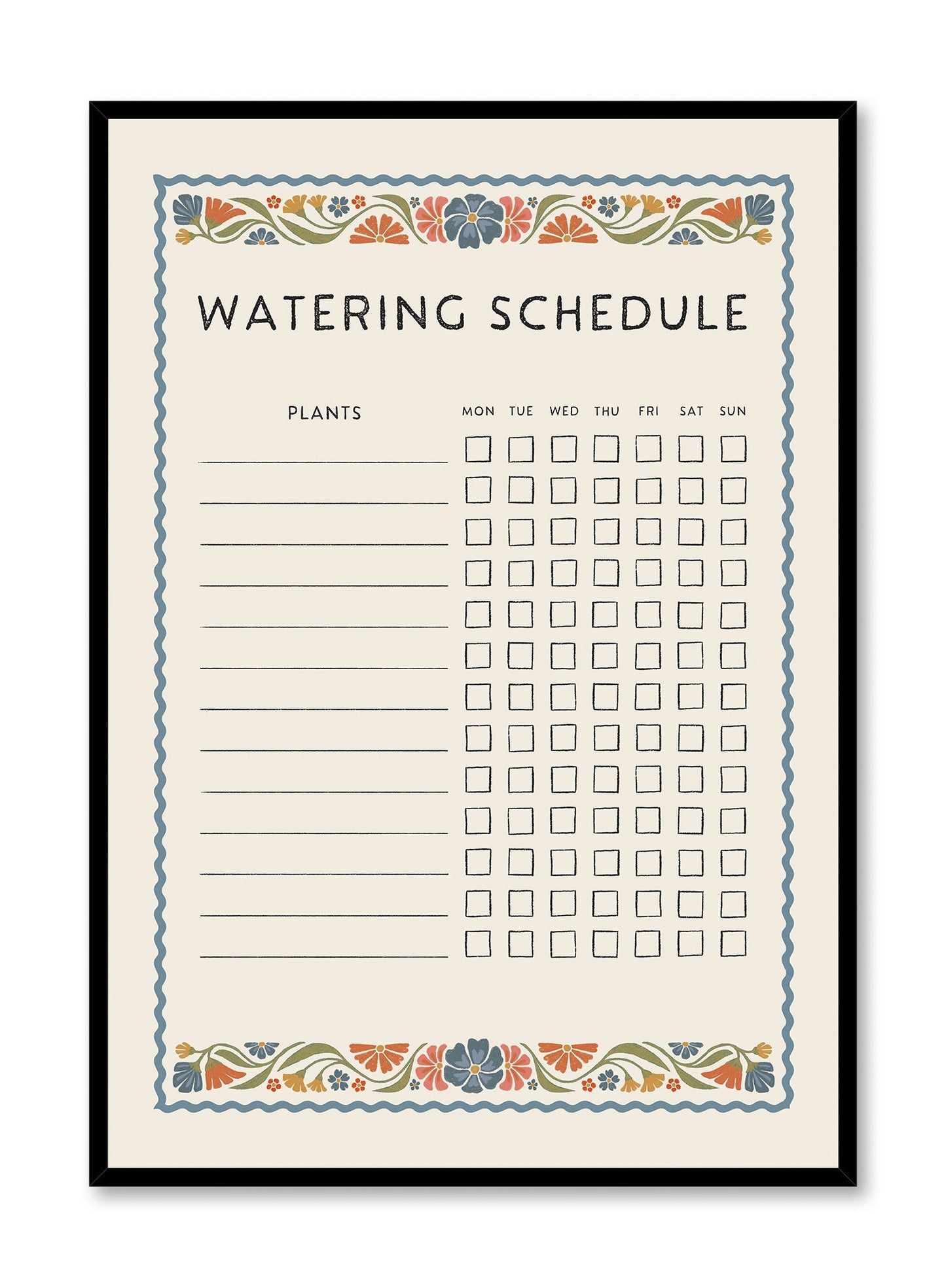 Watering Chart with a Purpose, Planner