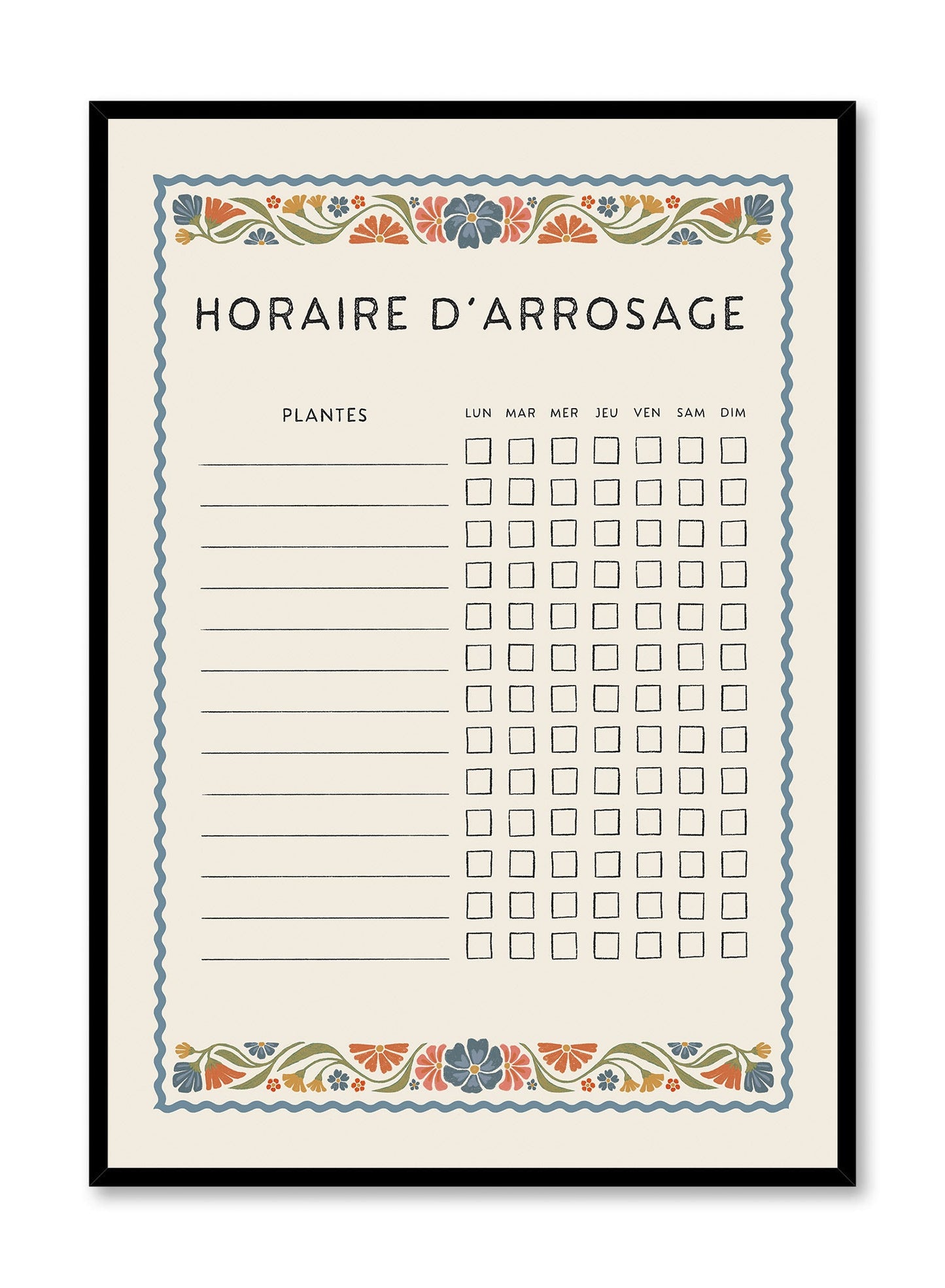 Watering Chart with a Purpose, Planner