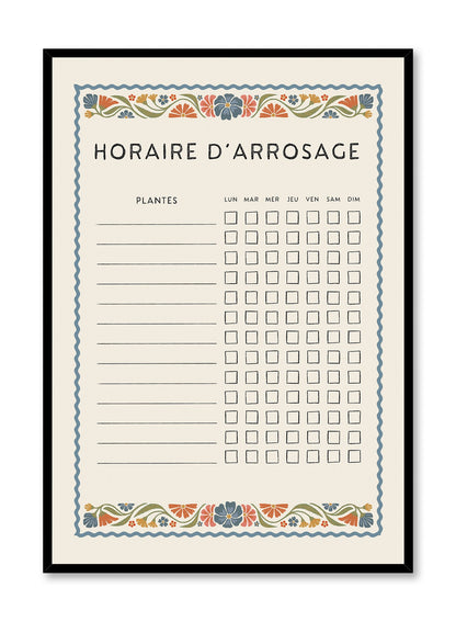 Watering Chart with a Purpose, Planner